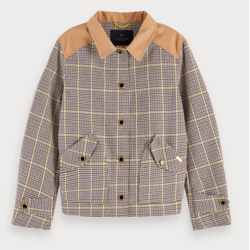 Scotch & Soda 100% Cotton Checked Workwear Plaid Jacket Sz M Barn Jacket